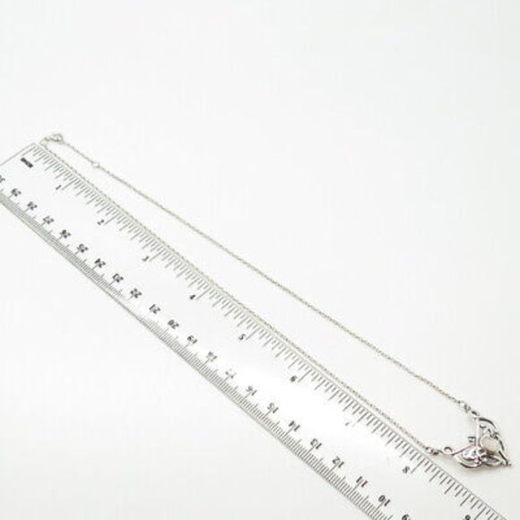 925 Sterling Silver Vintage Real Mother-of-Pearl Butterfly Chain Necklace 16" - Picture 2 of 9